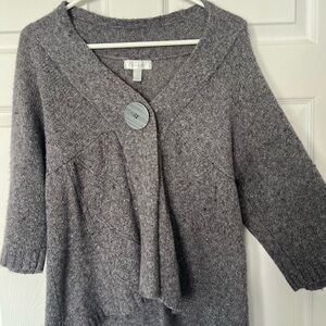 🤍 DressBarn Gray Knit Cardigan Sweater – Size Large